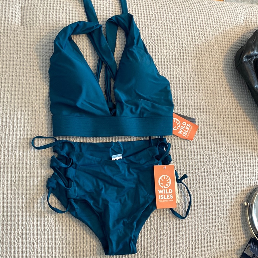 Wild Isles Deep V Bikini Top and Lola Side Tie Bottoms
